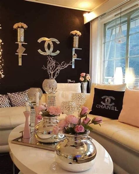 chanel room decor|chanel inspired living room.